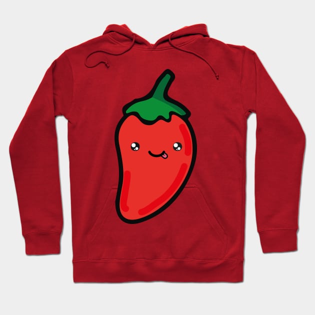 Adorable red chilli pepper kawaii Mexican spicy food cute hot sauce Hoodie by T-Mex